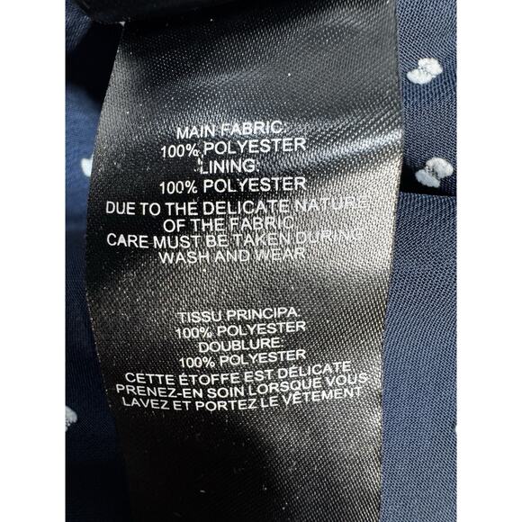 Self-Portrait Navy White Swiss Dot Plumetis Frilled One Shoulder Blouse Top SZ 6 - Picture 8 of 8